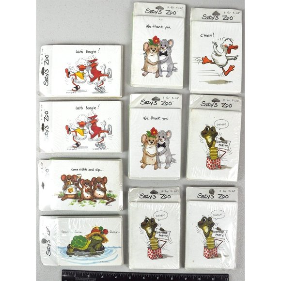 Suzys Zoo Vtg Party Invitations 10 Packs Lot Thank You Boogie Surprise Evps New - Picture 2 of 5